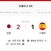 일본 vs 스페인 결과