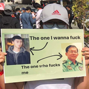 미얀마 시위에 등장한 박서준