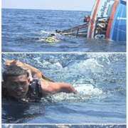 침몰하는 배에서 고양이를 구출한 태국 해군